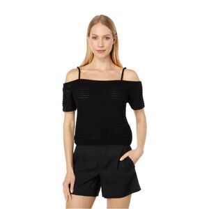 VINCE Open Shoulder Organic Cotton Crochet Tank New!